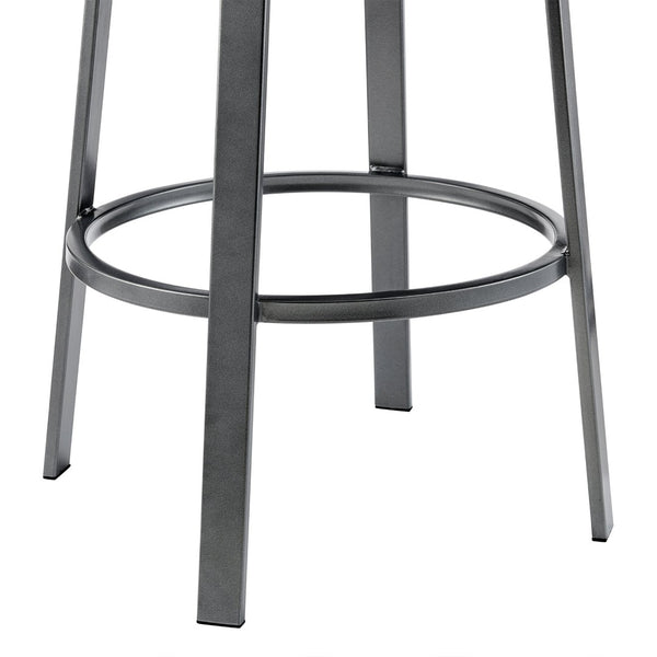 English Elm Reuben Swivel Counterstool with Faux Leather Seat and Industrial Black Metal Frame Gray B2736P464847