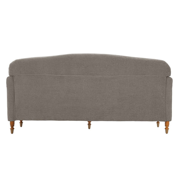 English Elm Modern Chenille Loveseat with Rolled Arms Pocket Spring Cushions and Rubberwood Legs Brown N763P362173D