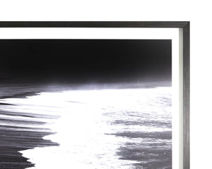 Sunpan Washed Ashore Wall Art - Stunning Black & White Shoreline Print in Charcoal Frame - Luxe Collection