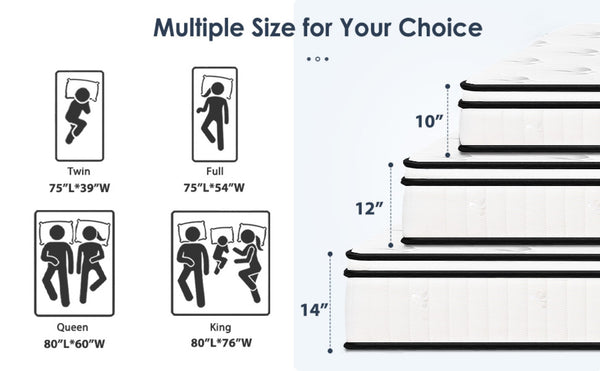 English Elm Twin Size Mattress - 12" Hybrid Comfort With Pocketed Springs, Medium Firm, Hypoallergenic Support W2889P310460-GIGA
