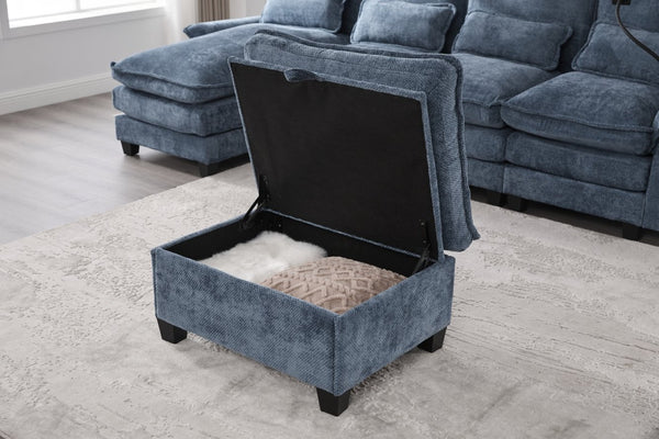 English Elm United U-Shape Sectional Sofa 106" - Modern Chenille Couch With Usb Ports, Storage Ottoman & Pillows W1568S00233-GIGA