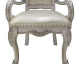 English Elm Ivory and Bone White Tufted Arm Chair (Set Of 2)