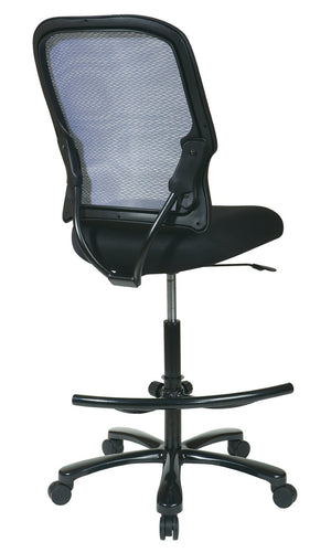 OSP Home Furnishings Big Man's Ergonomic Drafting Chair with Breathable Mesh Back and Adjustable Footrest Support 15-37A720D