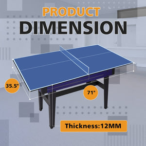 English Elm 6*3ft Foldable Mdf Ping Pong Conversion Top for Indoor Game Room Practice Blue W1408P318967