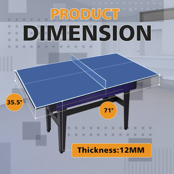 English Elm 6*3ft Foldable Mdf Ping Pong Conversion Top for Indoor Game Room Practice Blue W1408P318967