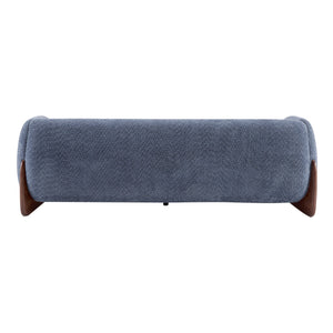 English Elm Christopher Knight Home® - 82Inches Oversized Navy Blue Boucle Sherpa Sofa - Plush Comfort, Modern Style & Walnut Legs N771P205090U_N771P205091U