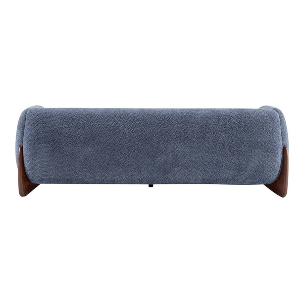 English Elm Christopher Knight Home® - 82Inches Oversized Navy Blue Boucle Sherpa Sofa - Plush Comfort, Modern Style & Walnut Legs N771P205090U_N771P205091U