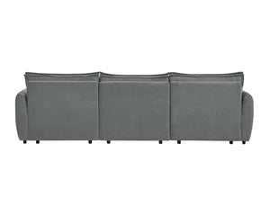 English Elm Eaden Gray Chenille Power Sofa with Sleeper, Full Foam Comfort, Solid Wood Frame, 105" Seat Width B2726S00523