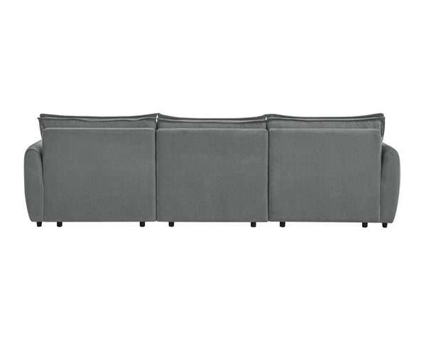 English Elm Eaden Gray Chenille Power Sofa with Sleeper, Full Foam Comfort, Solid Wood Frame, 105" Seat Width B2726S00523