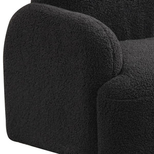 English Elm Sherpa Bear-Shaped Kids Armchair with Plush Sherpa Upholstery and Embellished Ears for Cozy Playtime Black B016P404101