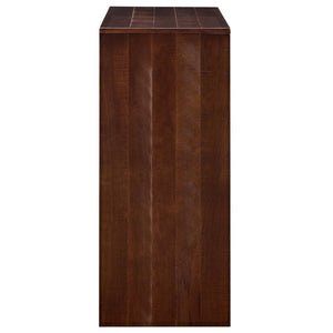 English Elm Fluted Counter Height Dining Set Narrow Bar Console with Upholstered Stool Retro Wood Walnut W1202P330890