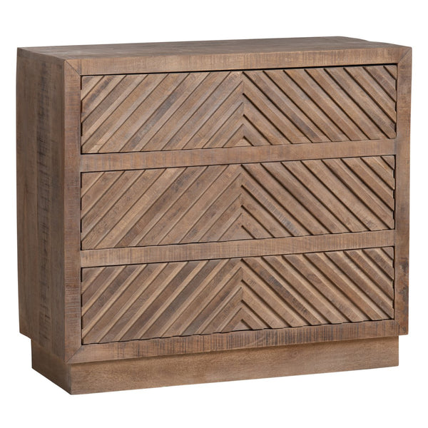 Crestview Collection Rustic Mango Wood Chest - Stylish Geometric Design With Chevron Drawers For Elegant Storage Solutions Brown Solid Wood Cvfnr4245