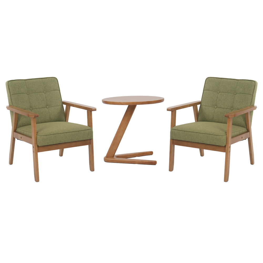 English Elm Hengming Cozy Leisure Chair Set With Armrests & Wooden Coffee Table - Perfect For Any Space! W212P156165
