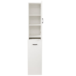 English Elm Kitchen Pantry Cabinet Freestanding Tall Storage with Pull Out Shelves Slim White Design W331P373803