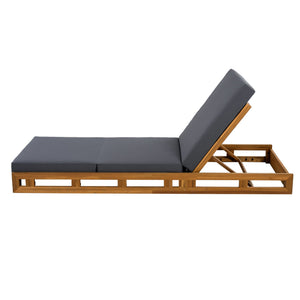 English Elm Christopher Knight Home® - Lounge Chaise Set - Durable Acacia Wood With Plush Triple-Fold Cushion For Ultimate Outdoor Relaxation N770P272405T_N770P208326G