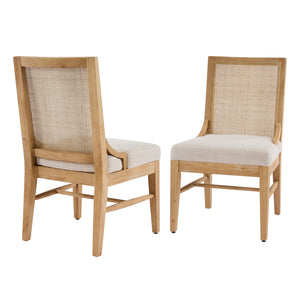 English Elm Christopher Knight Home® - Upholstered Dining Chairs Set Of 2 - Natural Cane Back & Rubberwood Legs For Modern Elegance N768P367152N