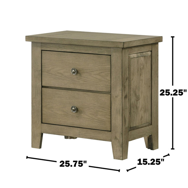 English Elm 2-drawer White Gloss Nightstand with Usb Charging Ports and Geometric Drawer Fronts B016P453621
