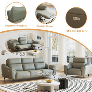 English Elm Zero Wall Power Recliner Compact Bonded Leather Chair with Lumbar and Quiet Motor W3795P455837