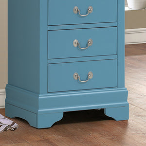 English Elm Timeless Teal 51"H Lingerie Storage Chest - Compact 4-Drawer Teal Particleboard, Smooth Glide, Durable Classic Style B078108230