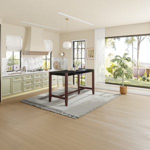 English Elm Counter 47.5-Inch Faux Marble Counter Height Table with Sturdy Rubber Wood Legs, Modern Dining Accent (96) Black N752P269652B