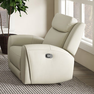 English Elm Beige Transitional Manual Recliner With High-Density Foam, Contour Arms & Wide Seat For Comfort B2741P385163