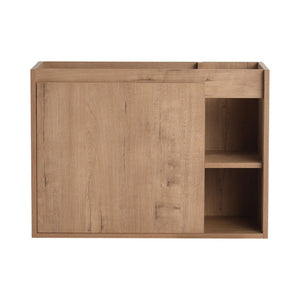 English Elm 28'' Floating Bathroom Vanity with Ceramic Sink Soft Close Door Melamine Cabinet Imitative Oak W999P426637
