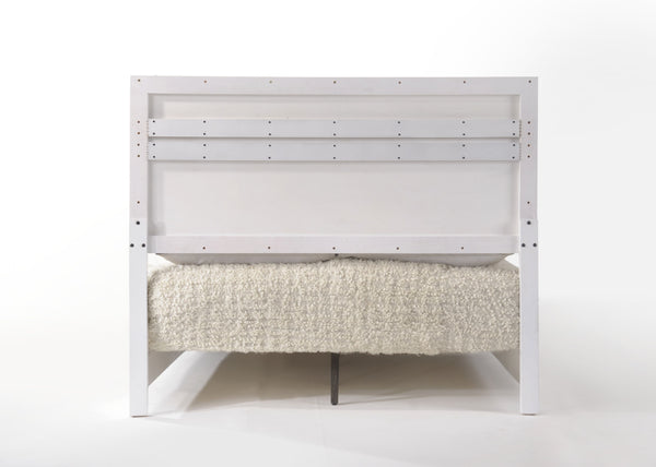 English Elm Naima Sleek High Gloss Queen Bed with Sparkling Acrylic Headboard, Chrome Block Legs, Modern Design White 84 L x 10 W x 3 H B2726S00216
