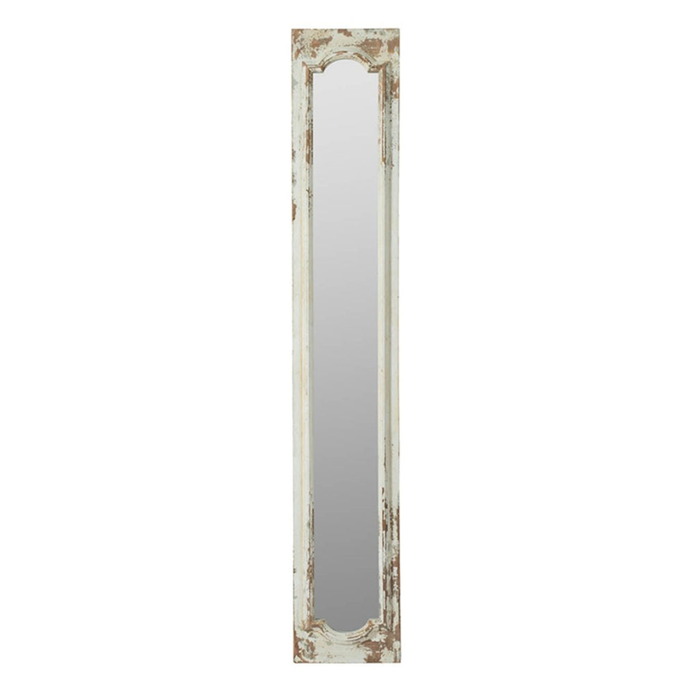 English Elm 11.8x1.6x69.3" Arched Leaning Floor Mirror Weathered Wood Frame Vintage Farmhouse W2078P492176