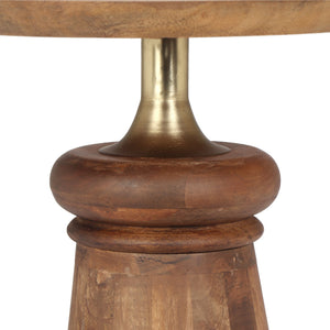 English Elm Christopher Knight Home® - Round End Table with Sleek Metal Pedestal and Durable MDF Resin Top — Compact 17" Round Surface, 50 lb Capacity Gold,Natural N768P202494H