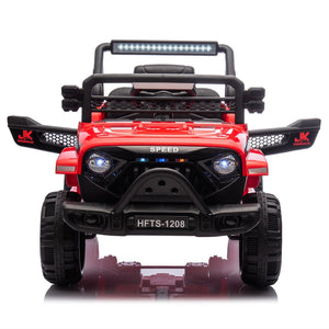 English Elm 12v Kids Electric Ride on Truck with Parental Remote Four Wheel Suspension and Led Lights Red W1578P187461