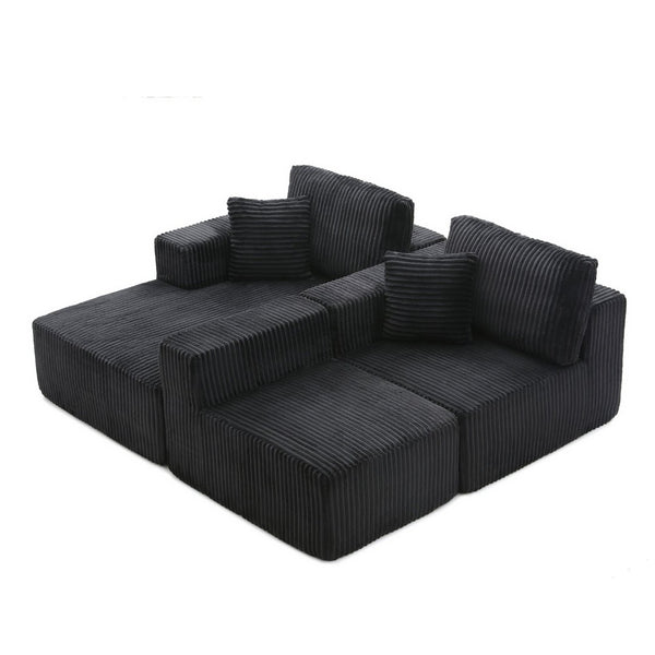 English Elm 109'' Modular L-shape Sectional Corduroy Couch Deep Seat No Assembly Living Room W1117S00310