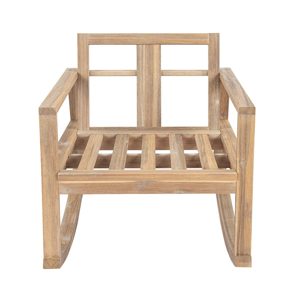 English Elm Outdoor Acacia Wood Rocking Chair with Cushions Teak Finish Porch Seating N772P369382W_N772P369382W