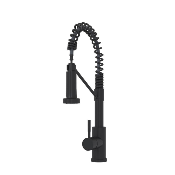 English Elm Bothwa Pull Down Kitchen Faucet with Stainless Steel Spout and Ceramic Cartridge Control Matt Black B2724P262356