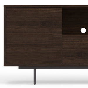 English Elm Adeline Walnut Laminate Tv Console with Push Open Cabinets for Living Room B050P474846