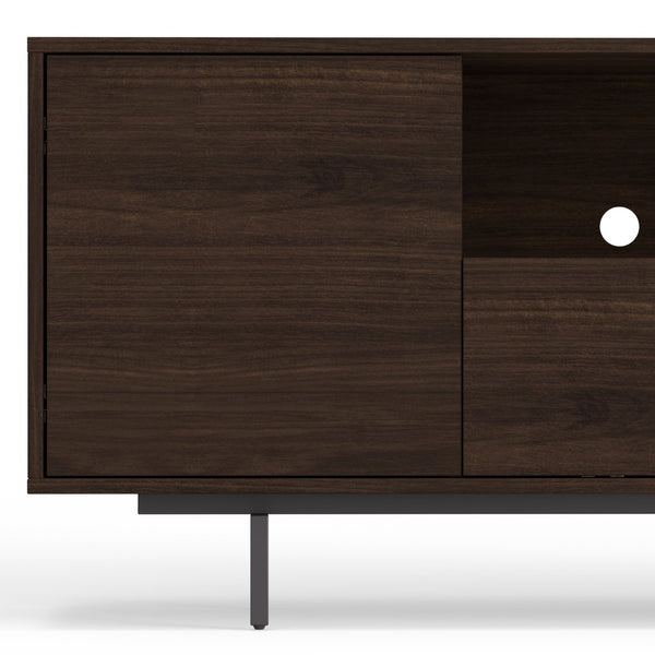 English Elm Adeline Walnut Laminate Tv Console with Push Open Cabinets for Living Room B050P474846