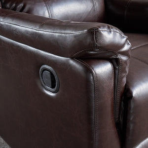 English Elm Christopher Knight Home® - Brown PU Glider Recliner Swivel Chair with Manual Recline, Compact Plush Seating for Small Spaces 61368.00PU