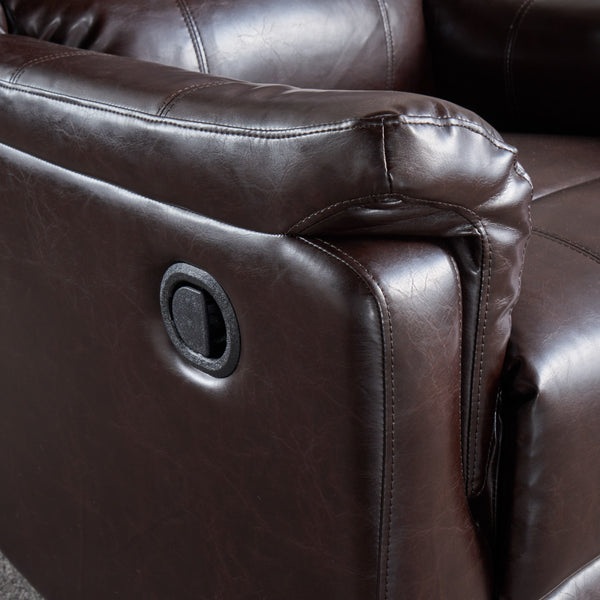 English Elm Christopher Knight Home® - Brown PU Glider Recliner Swivel Chair with Manual Recline, Compact Plush Seating for Small Spaces 61368.00PU