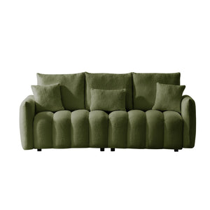 English Elm 80.7 Inch Teddy Velvet Three Seat Sofa Solid Wood Frame Plush Living Room Couch W2564P457796