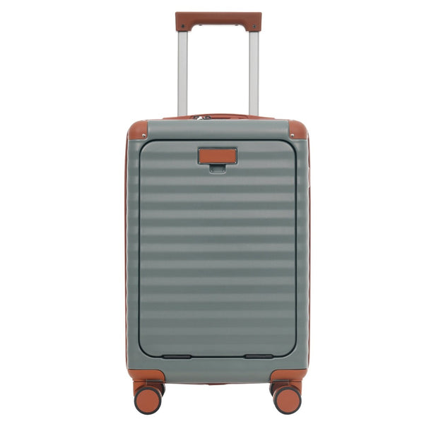 English Elm Luggage 5 Piece Abs Hardshell Travel Set with Usb Port Spinner Wheels and Tsa Lock Grey Green N732P265290Y
