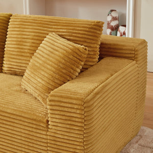 English Elm L-shaped Cloud Sectional Corduroy Sofa Deep Seat Modular Design for Any Room W2339S00125