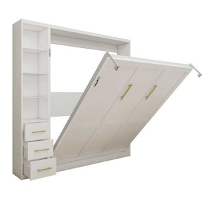 English Elm Diy Queen Murphy Bed with Integrated Workspace Desk for Studio and Home Office W5290S00002