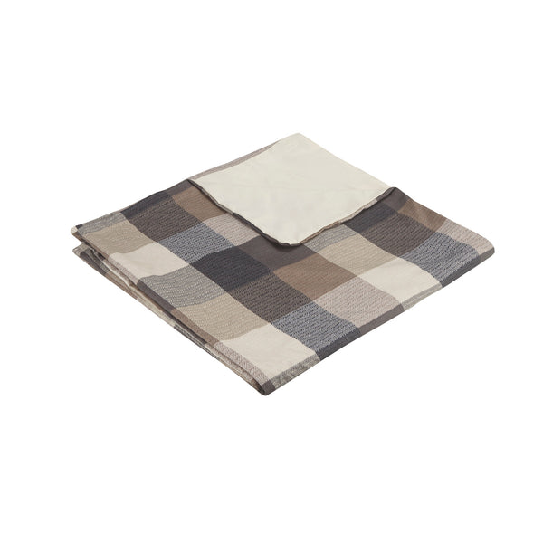 English Elm Full/Queen Ridge 6 Piece Herringbone Duvet Cover Set – Buffalo Plaid Cabin Style with Embroidered Pillows and Corner Ties B03597353