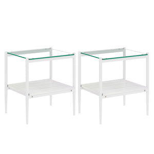 English Elm Coffee Table Set Of 3 – Modern Tempered Glass & Mdf End Tables For Stylish Living Room Decor W241S00050