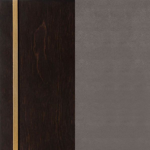 English Elm Drea California King Panel Bed - Modern Grey Leatherette With Channel Tufting & Smoked Peppercorn Base B062S00940