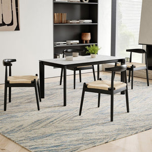 English Elm Weave Dining Chairs Set Of 2 - Mid-Century Modern Oak Frame With Handwoven Seat For Stylish Spaces T3623P371947-GIGA