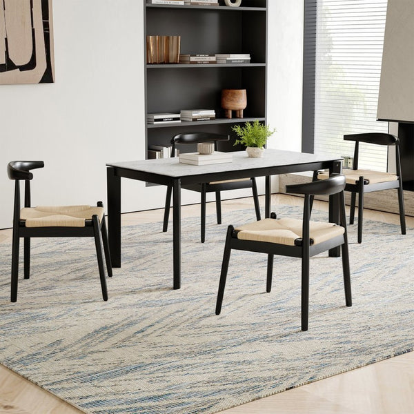 English Elm Weave Dining Chairs Set Of 2 - Mid-Century Modern Oak Frame With Handwoven Seat For Stylish Spaces T3623P371947-GIGA