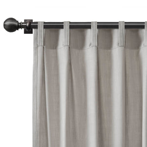 English Elm 2-piece Pinch Pleat Poly Linen Curtain Panels Tailored Formal Drape for Any Room Grey B035P482986