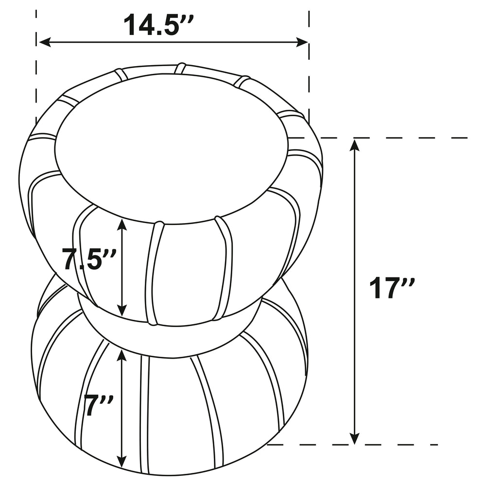English Elm Inez Pink Flower Round Upholstered Ottoman with Gold Band, Plush Vertical Ribbed Fabric & Hourglass Chic B062P300019