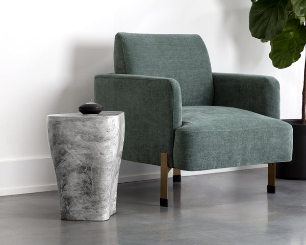 Sunpan Dali End Table - Elegant Grey Marble Finish with Unique Curvy Design for Stylish Indoor Spaces Small - 15.75W x 11.75D x 17.75H