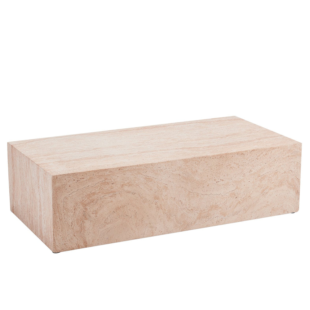 English Elm Christopher Knight Home® - 43.5" MGO Travertine Effect Rectangular Coffee Table Brown — Durable Indoor/Outdoor 43.5x22x12" N772P306667T